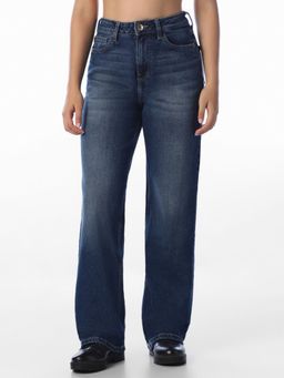 ONLY - Womens Solid Straight Blue Jeans