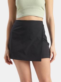 Jockey - WZ28 Women Microfiber Fabric Skort with Side Zipper Pockets-Black