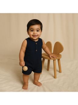 Moms Home - Sleeveless Jumpsuit, Navy Blue