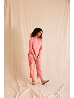 Bombay Bloom - Pink Yellow Paisley Linen Co-Ord (Set of 2)