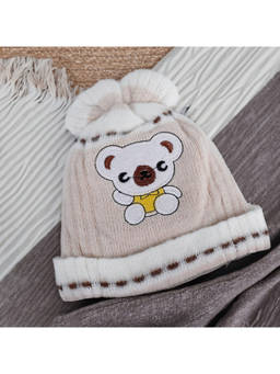 Baby Moo - Koala Breathable Beanie Warm Knitted Woollen Cap - Beige