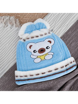 Baby Moo - Koala Breathable Beanie Warm Knitted Woollen Cap - Blue