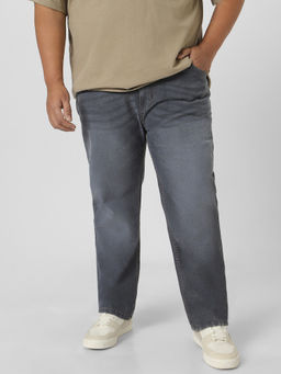Urbano Plus - Mens Grey Regular Fit Washed Jeans