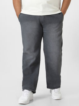 Urbano Plus - Mens Grey Regular Fit Washed Jeans