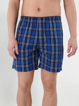U.S. POLO ASSN. - Blue Checkered Cotton Twill EX002 Boxers