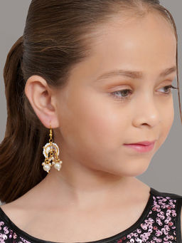 Ruby Raang Studio - White Kundan Loops Earrings