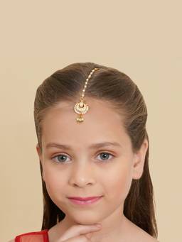 Ruby Raang Studio - Ruby Raang Gold Kundan Maang Tikka