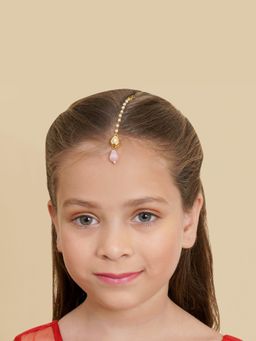 Ruby Raang Studio - Purple Kundan Maang Tikka