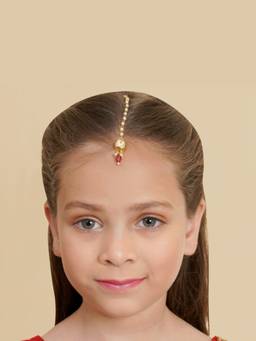 Ruby Raang Studio - Purple Kundan Maang Tikka