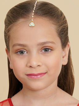 Ruby Raang Studio - Blue Kundan Maang Tikka