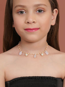 Ruby Raang Studio - Pink Stone and Pearl Necklace