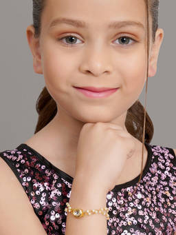 Ruby Raang Studio - Girls White Double Layer Chain Kundan Bracelet