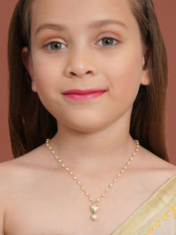Ruby Raang Studio - White Tear Drop Kundan Necklace