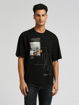 Pepe Jeans - Black Walker Photographic Printed Oversized Tee