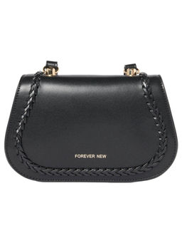 Forever New - Black Cass Weave Detail Crossbody Bag