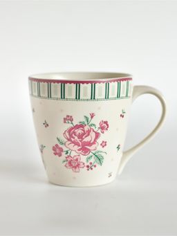 The Wishing Chair - Off White Blooms Berry Ceramic Mug