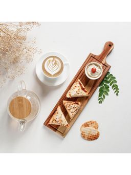 AURUM CRAFTS - Brown Acacia Wood Bread Board Platter