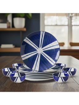 BlackCarrot - 12 Piece Blue Ceramic Dinner Set