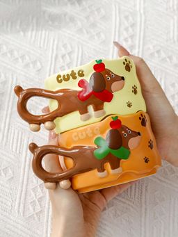 Little Surprise Box - Multi-Color Stacked Puppy Tail Handle Christmas & Pet Lover Mugs (Pack of 2)