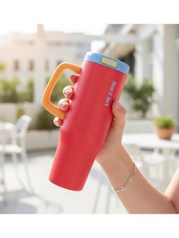 House of Quirk - Pink Pop-Up Lid Double Wall Vacuum Insulated Bottle