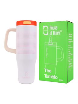House of Quirk - White Orbit Pop-Up Lid Double Wall Vacuum Insulated Bottle