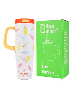 House of Quirk - White Parade Pop-Up Lid Double Wall Vacuum Insulated Bottle