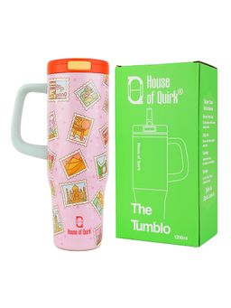 House of Quirk - Pink Story Pop-Up Lid Double Wall Vacuum Insulated Bottle