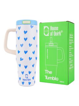 House of Quirk - White Pop-Up Lid Double Wall Vacuum Insulated Bottle