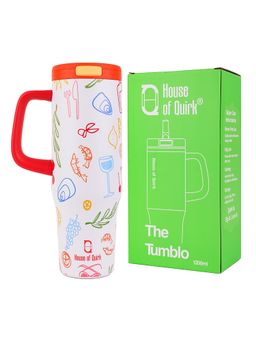 House of Quirk - White Vinola Pop-Up Lid Double Wall Vacuum Insulated Bottle