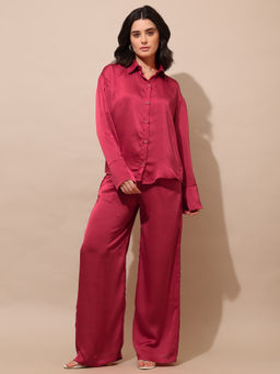 PURVAJA - Women Pink Solid Co-ordSet