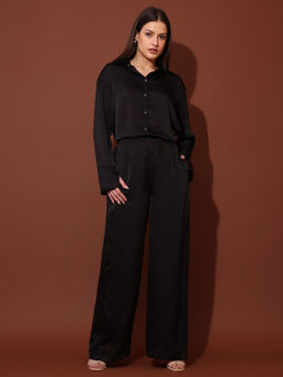 PURVAJA - Women Black Solid Co-ordSet