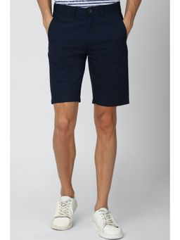 Peter England - Men Navy Solid Regular Fit Casual Shorts