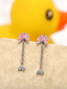 Praavy - 925 Sterling Silver The Detachable Flower Kids Earrings