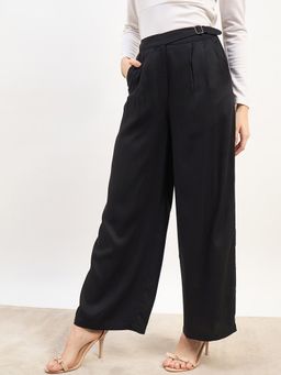 Styli - Women Black Solid Pant