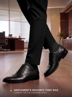 Louis Stitch - Jet Black Italian Crust Leather Crown Series Formal Brogues