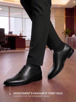 Louis Stitch - Jet Black Italian Crust Leather Crown Series Formal Brogues