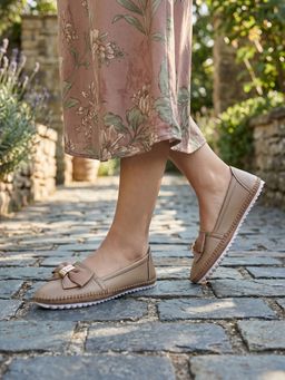 Marc Loire - Women Beige Slip-On Ballerinas