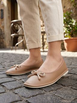 Marc Loire - Women Beige Slip-On Ballerinas