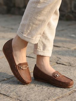 Marc Loire - Women Brown Solid Slip-On Loafers