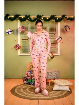 NAP STORY - Bandage Printed Full-Sleeves Shirt and Pyjama (Set of 2)