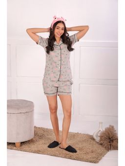 NAP STORY - Dandelian Printed Half-Sleeves Shirt and Shorts (Set of 2)