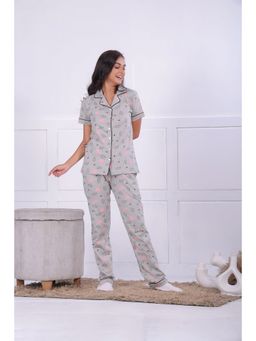 NAP STORY - Dandelian Printed Half-Sleeves Shirt and Pyjama (Set of 2)