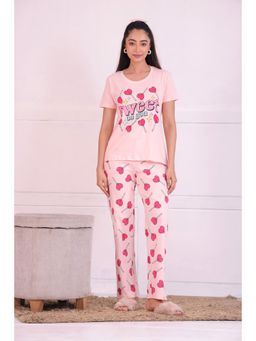NAP STORY - Heart Pop Printed Half-Sleeves T-Shirt and Pyjama (Set of 2)