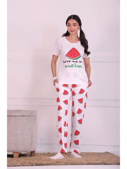 NAP STORY - Watermelon Printed Half-Sleeves T-Shirt and Pyjama (Set of 2)