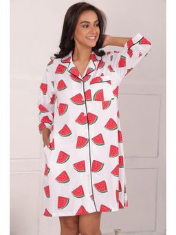 NAP STORY - Watermelon Printed Sleep Shirt Nightdress