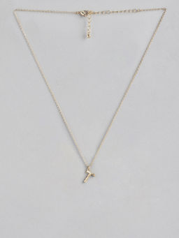 Twenty Dresses by Nykaa Fashion - Rhythms Of Alphabet T Necklace