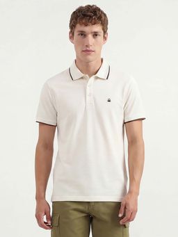 United Colors of Benetton - Men Off White Regular Fit Polo Neck T-shirt