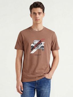 United Colors of Benetton - Men Brown Relaxed Fit Graphic Printed T-shirt