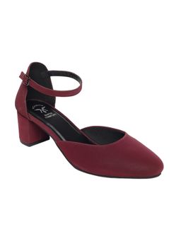 Monrow - Womens Fiora Maroon Block Sandal Heels
