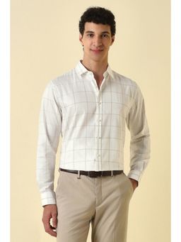 Allen Solly - Men White Check Full Sleeves Formal Shirt